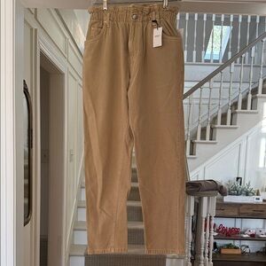 NWT Forever 21 Elastic Waist Taupe Denim Pants